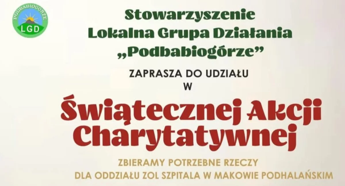 Świąteczna Akcja Charytatywna LGD „Podbabiogórze”
