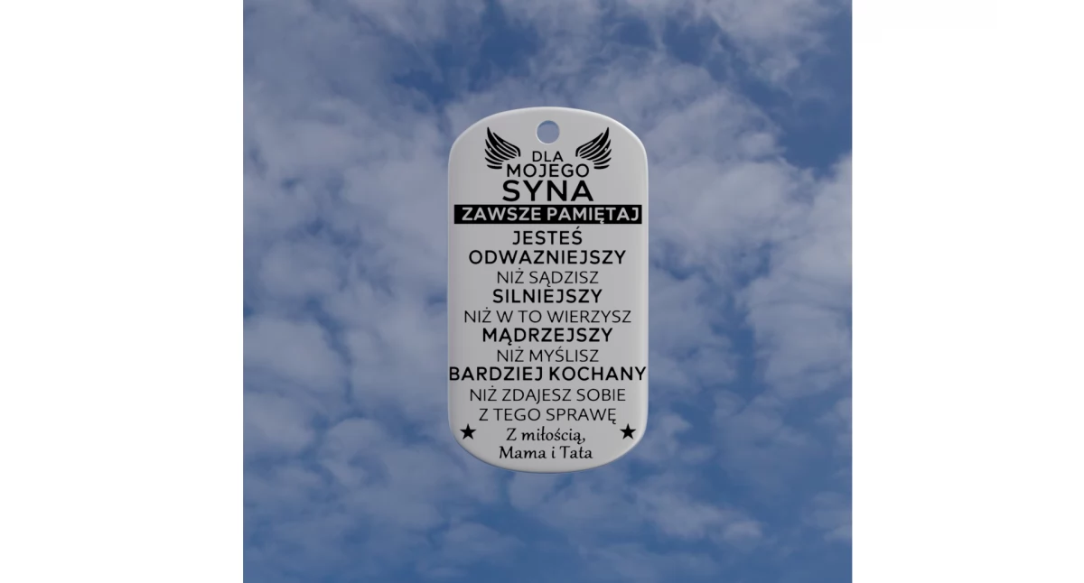 Nieśmiertelnik z grawerem dla syna – Symbol miłości i wsparcia