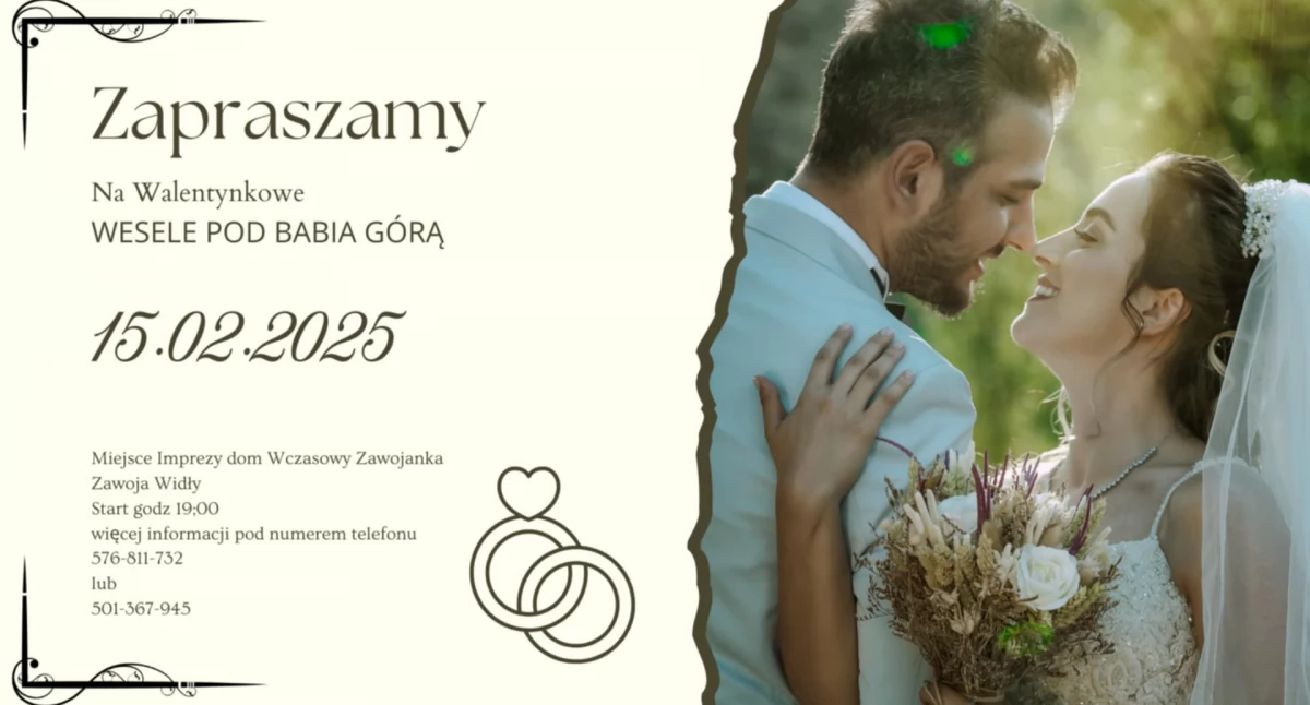 Walentynkowe wesele pod Babią Górą – Dla par i singli! 