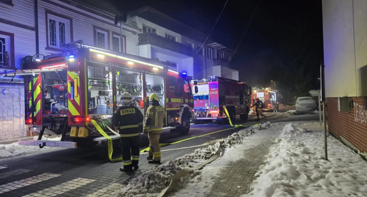  Pożar kotłowni w Makowie Podhalańskim  