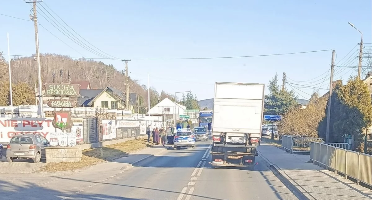 Potrącenie na drodze krajowej 28 