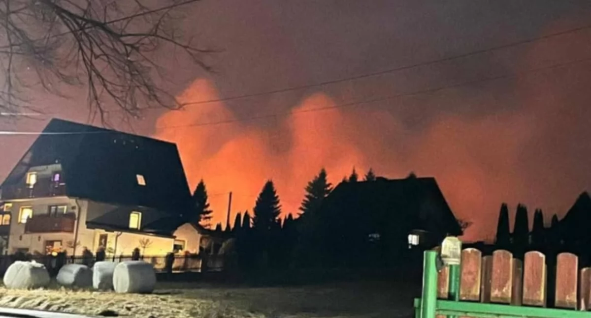 Pożar traw w Juszczynie