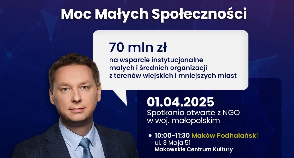 Zaproszenie na spotkanie informacyjne programu  - Moc Małych Społeczności