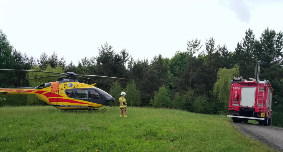 Wypadek losowy w Marcówce. Po poszkodowaną przyleciał śmigłowiec 