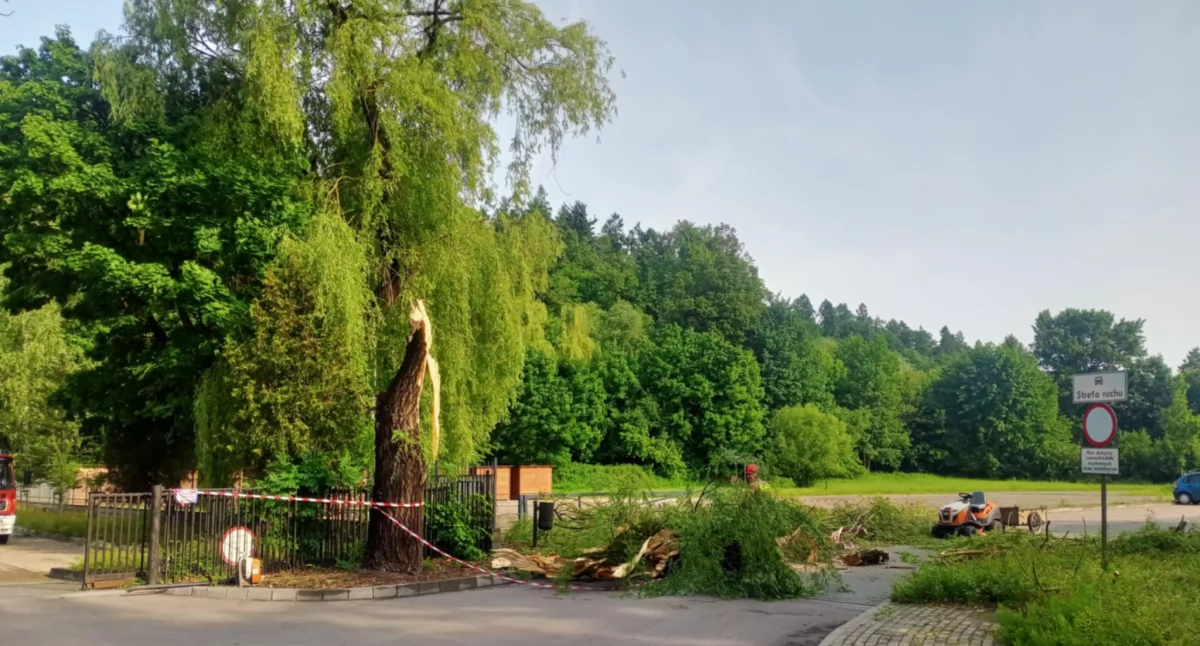 Nawałnice nad powiatem suskim - ponad 50 interwencji straży pożarnej