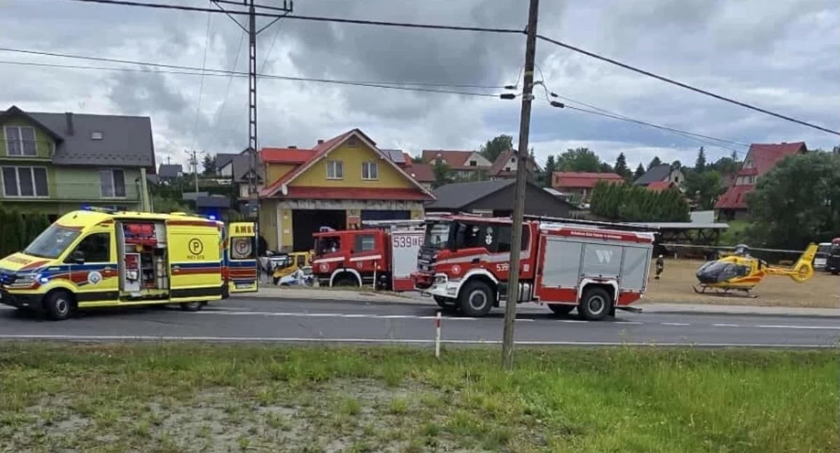 Wypadek w Jordanowie – są osoby poszkodowane, droga całkowicie zablokowana - wideo (Aktualizacja)