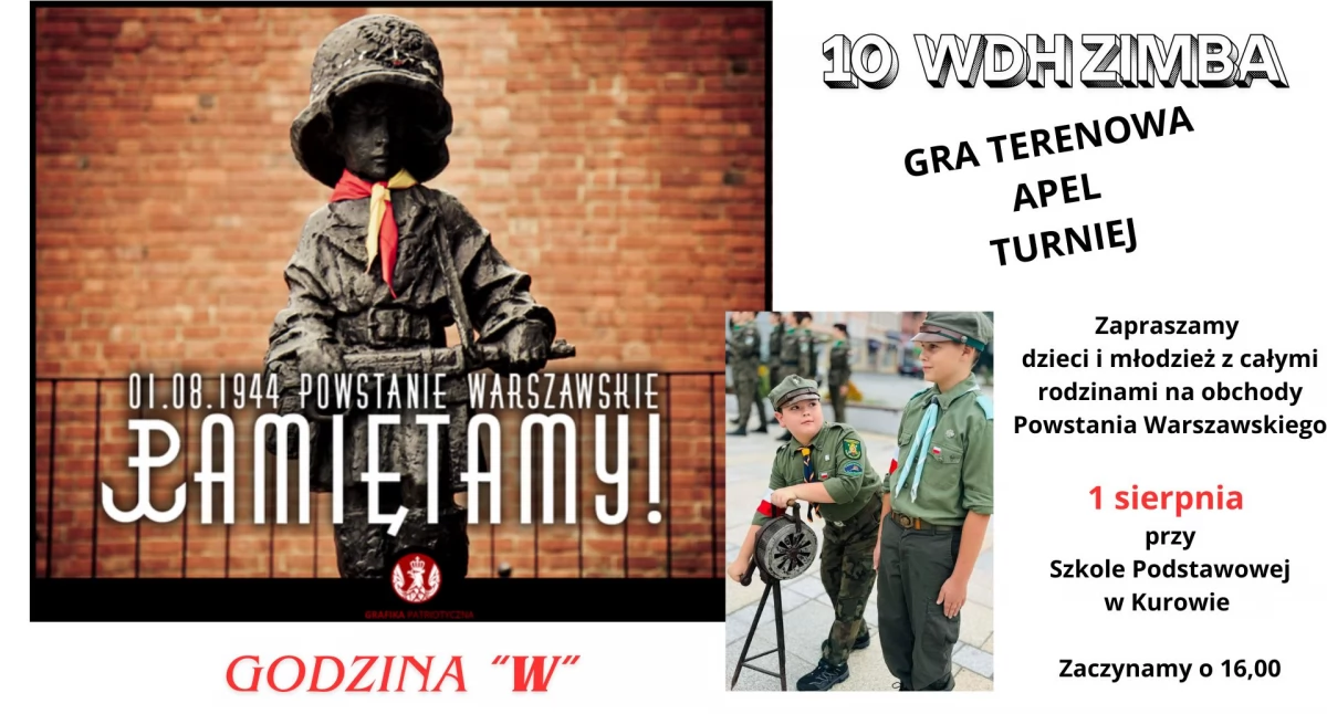 Harcerze z Kurowa zapraszają: Uczcijmy Godzinę „W” grą, apelem i sportem!