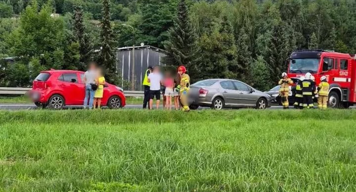 Kolizja w Suchej Beskidzkiej – utrudnienia w ruchu