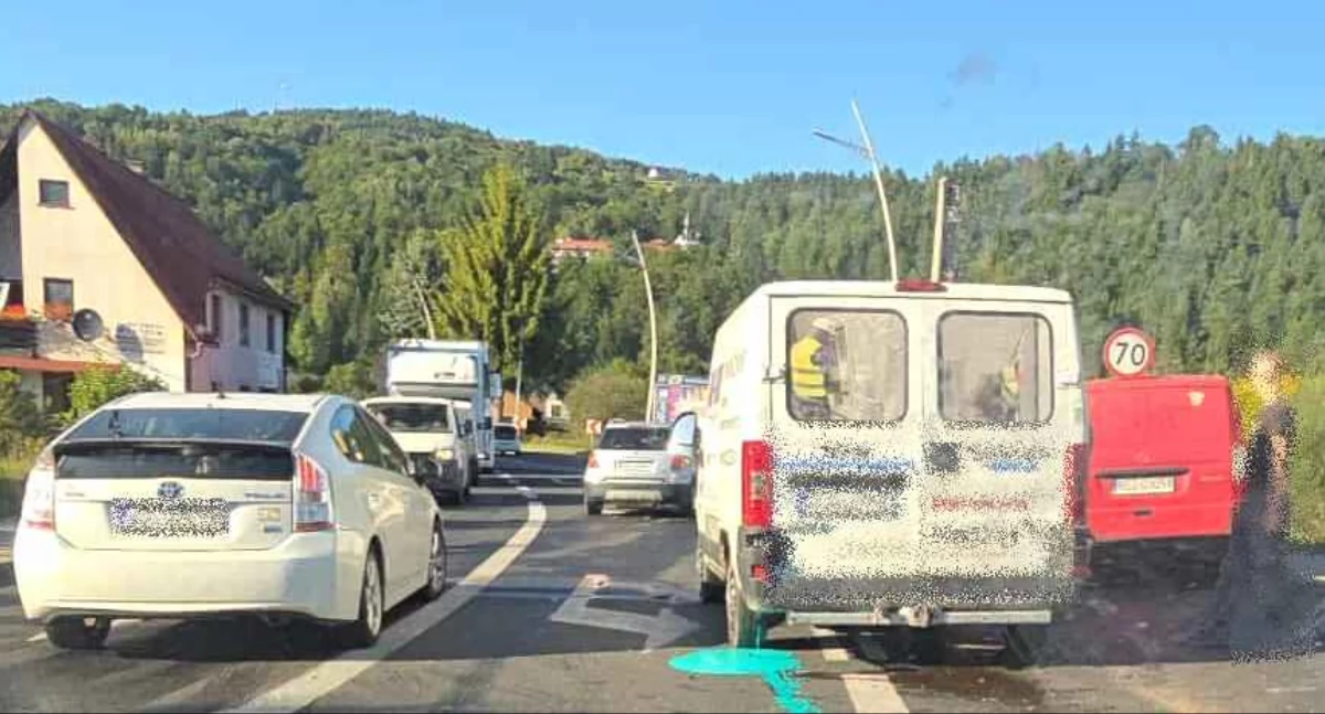 Kraksa na drodze krajowej 