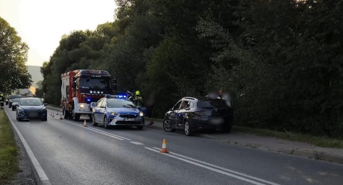 Wypadek drogowy w Budzowie 