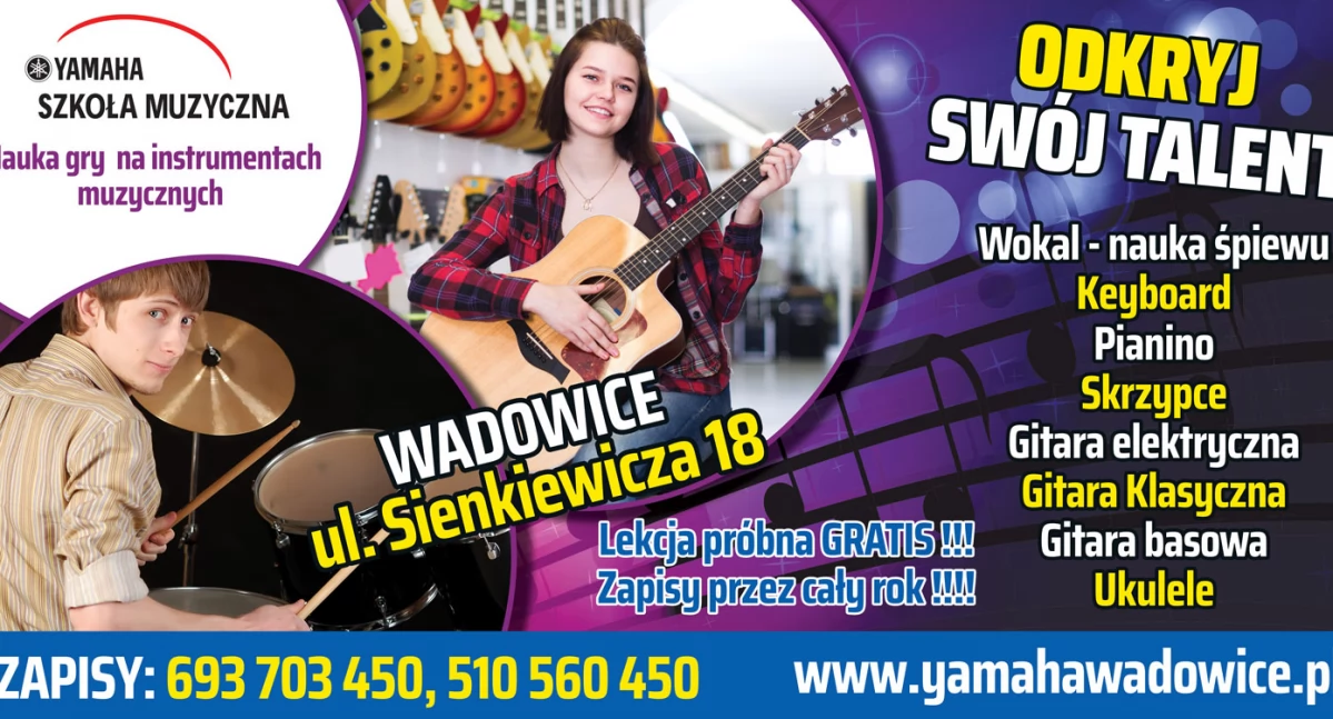 Szkoła Muzyczna Yamaha w Wadowicach rozpoczyna zapisy na nowy rok szkolny!