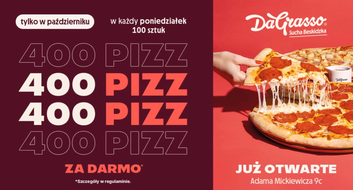  Przyjdź do Da Grasso i odbierz darmową pizzę