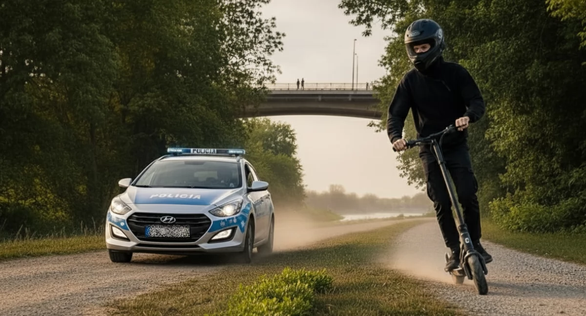 Nietrzeźwy nastolatek uciekał hulajnogą elektryczną przed policją! 
