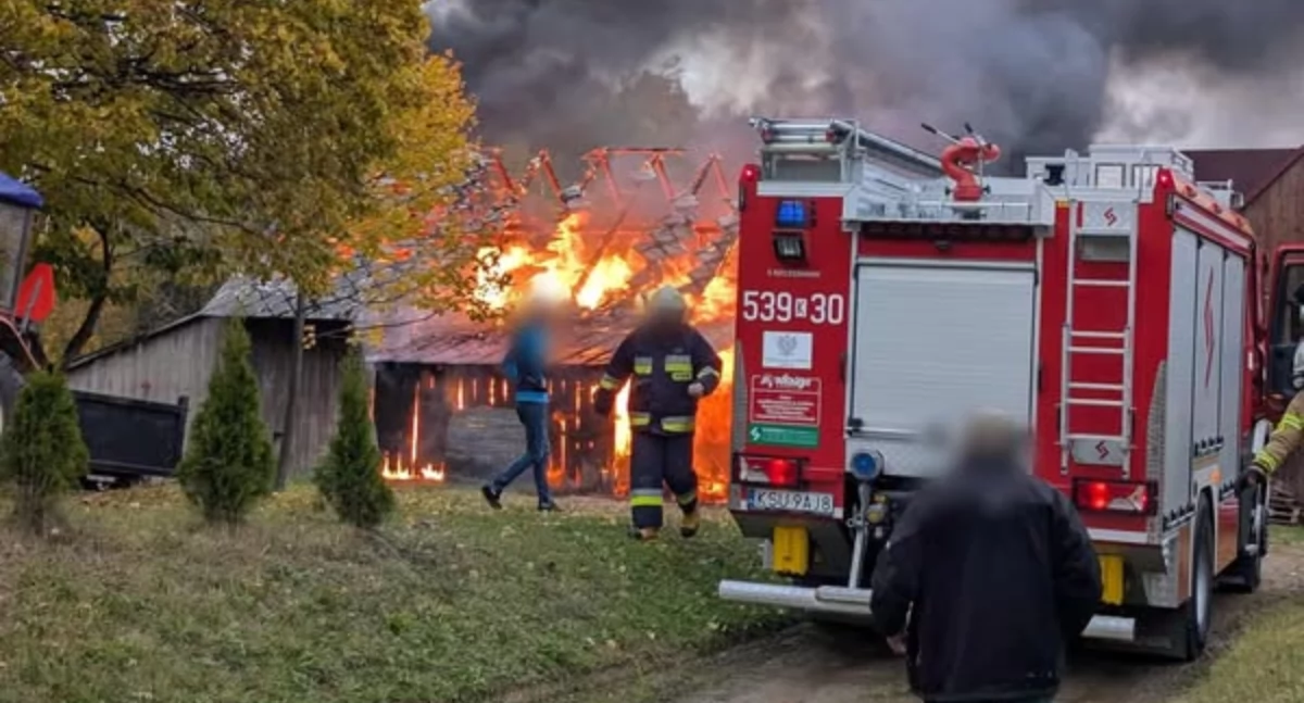Pożar budynku gospodarczego i mieszkalnego w  Sidzinie 