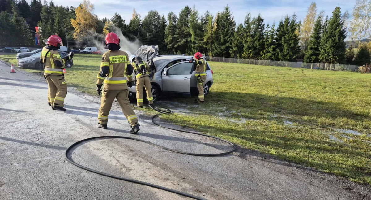 Pożar samochodu w Grzechyni 