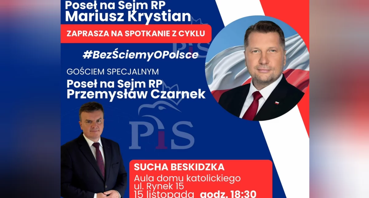 Spotkanie z posłem Przemysławem Czarnkiem w Suchej Beskidzkiej 