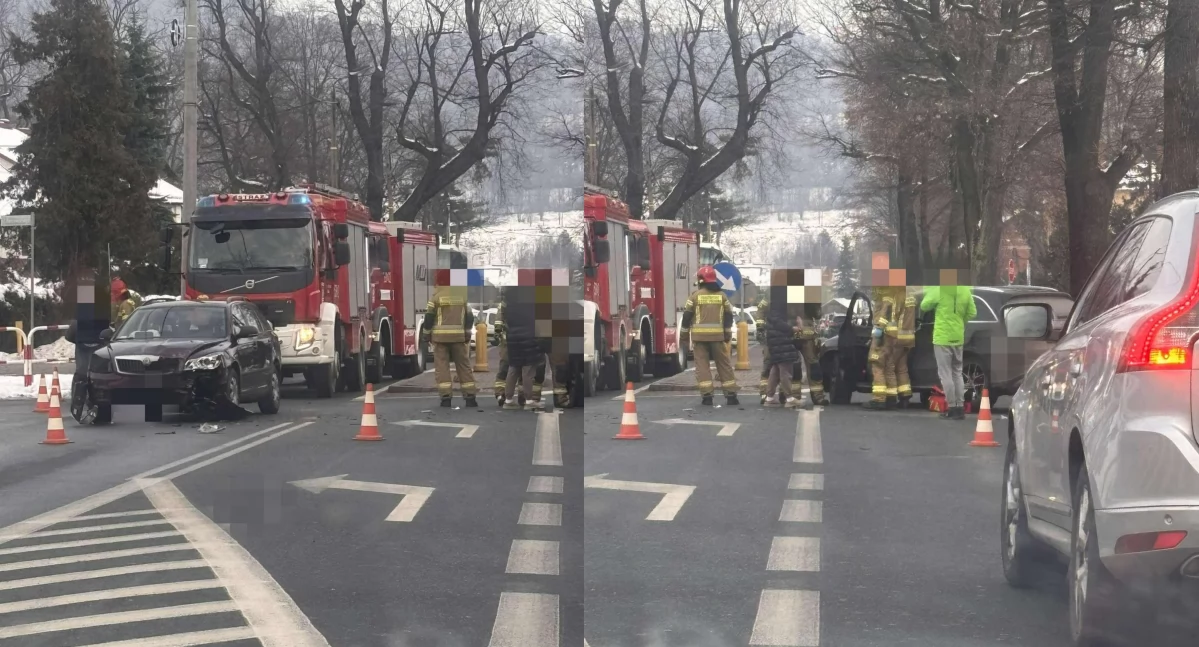 Zdarzenie drogowe w Suchej Beskidzkiej