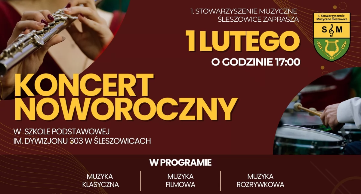 Zaproszenie na Koncert Noworoczny w Śleszowicach
