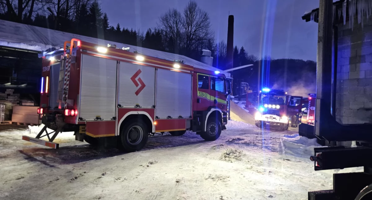 Pożar w zakładzie drzewnym w Zawoi 