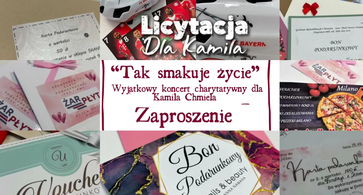 Jutro w MCK wielkie licytacje Fundacji Z Serca – przyjdź, walcz o nagrody i wspieraj Kamila.