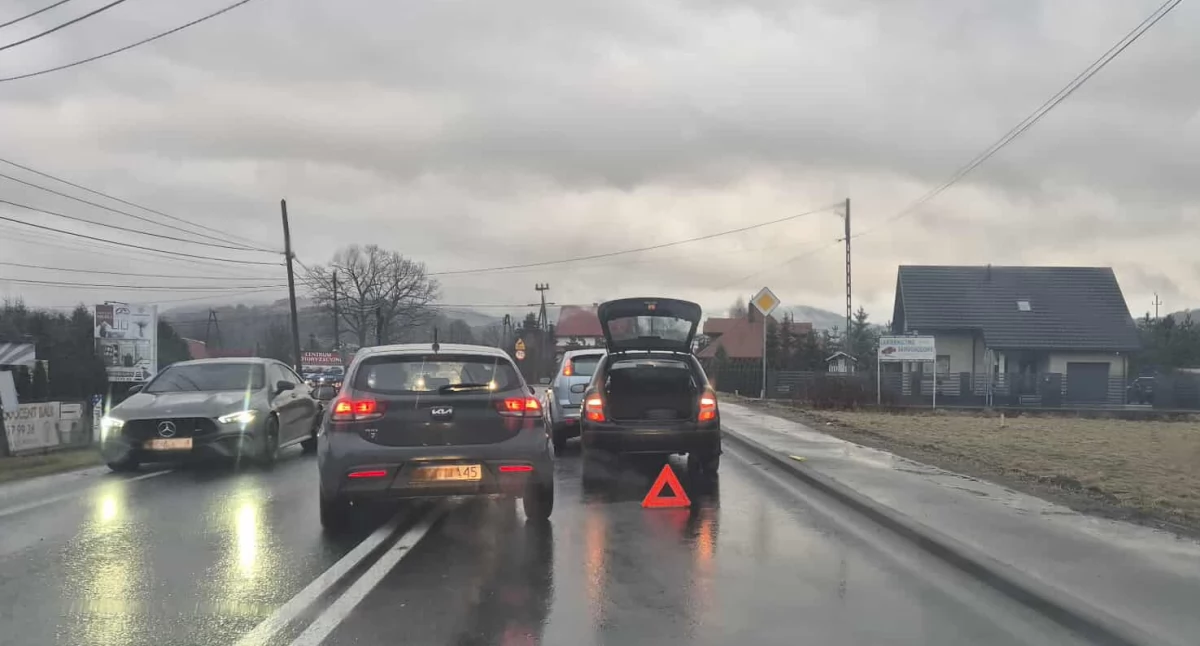 Kolizja na DK28 w Białce – utrudnienia w ruchu