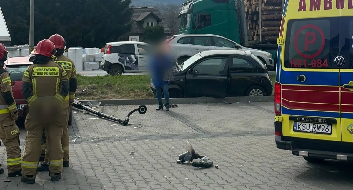 Kolizja w Makowie Podhalańskim. Dziecko wśród uczestników AKTUALIZACJA
