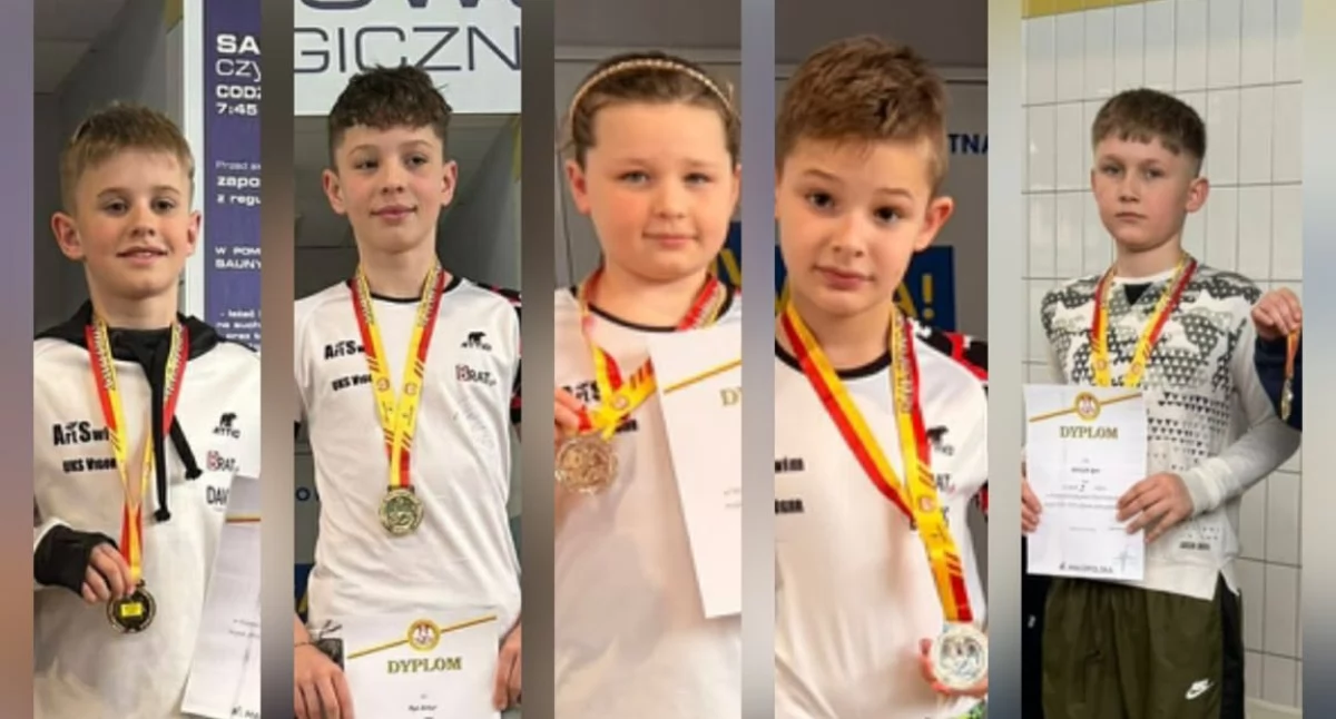 Bracia Artur i Eryk Rysiowie mistrzami województwa w pływaniu, Zuzanna Byś, Szymon Jałocha i Igor Jończyk wicemistrzami