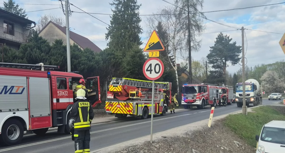 Pożar garażu w Jordanowie.