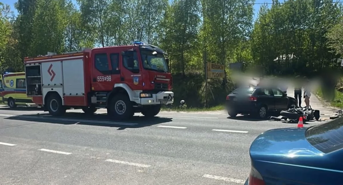 Wypadek z udziałem motocyklisty w Mucharzu. Na miejscu lądował śmigłowiec LPR