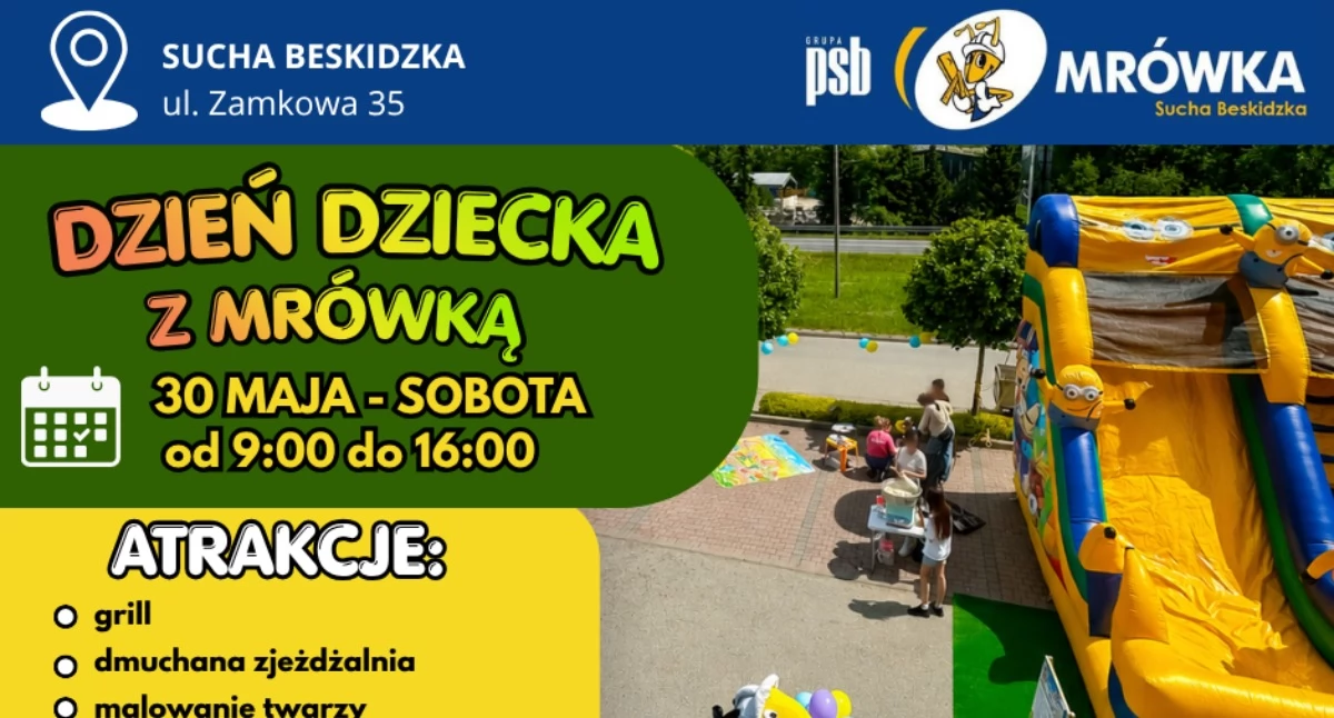 Dzień Dziecka z Mrówką w Suchej Beskidzkiej. Będą atrakcje dla całych rodzin
