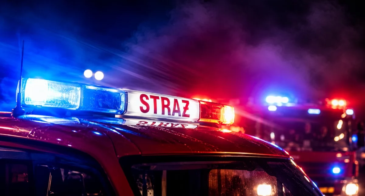 Pożar samochodu przy centrum handlowym w Suchej Beskidzkiej. Strażacy szybko opanowali sytuację