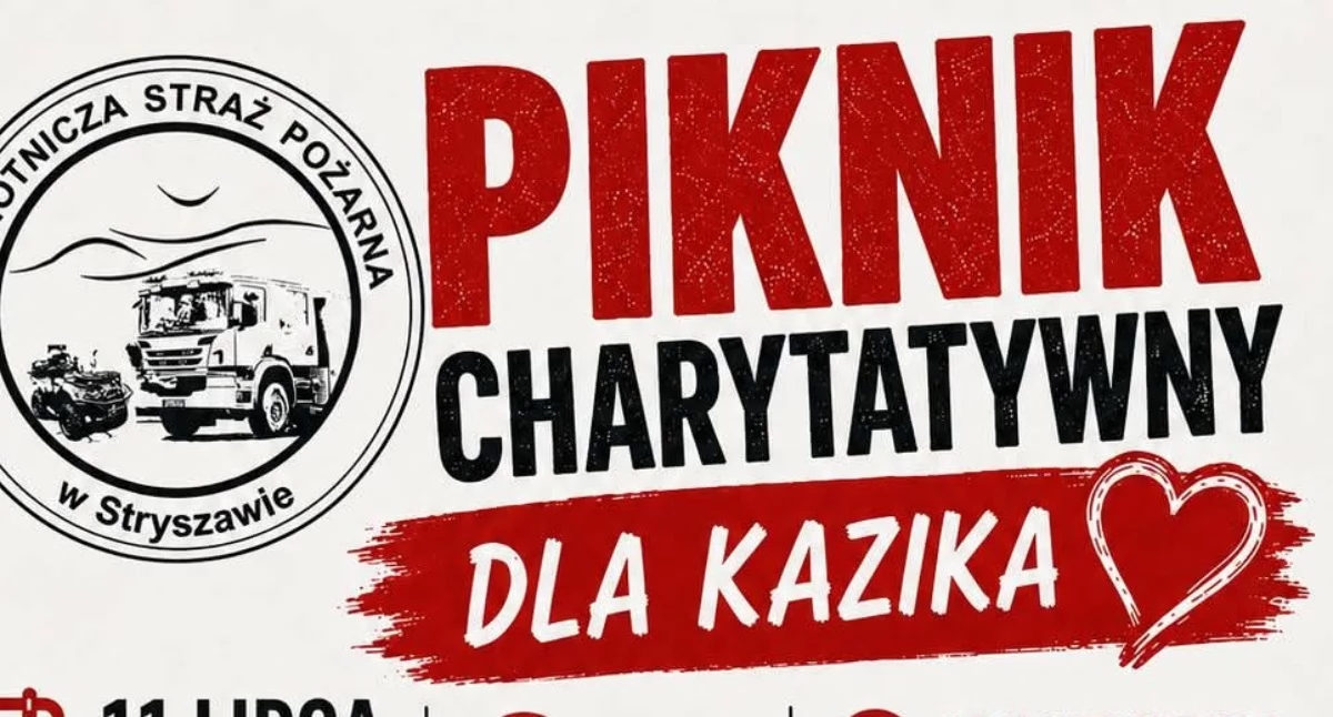 Piknik charytatywny dla Kazika w Stryszawie. Strażacy zapraszają mieszkańców do wspólnego pomagania