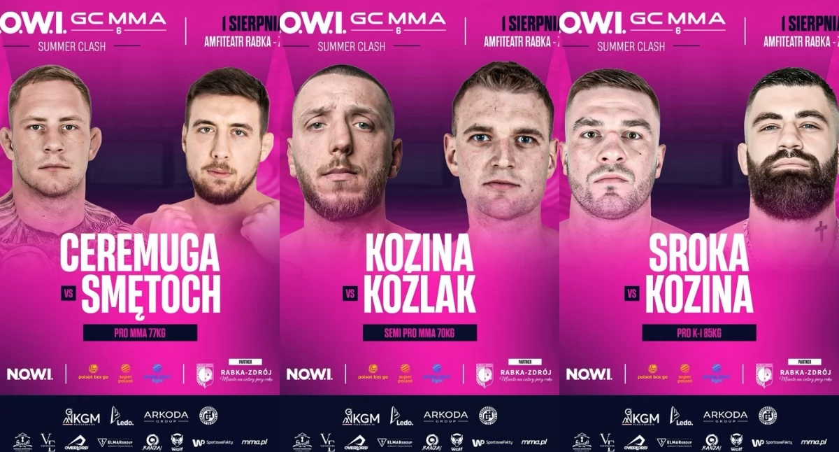 Sebastian Kozina, Robert Ceremuga i Konrad Kozina powalczą na gali N.O.W.I. Game Changer MMA 6