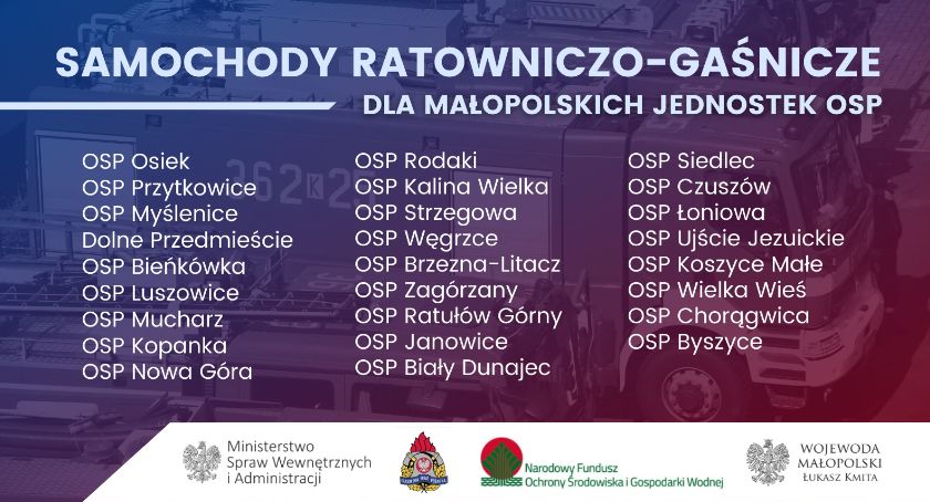 OSP Bieńkówka otrzyma nowy wóz strażacki 