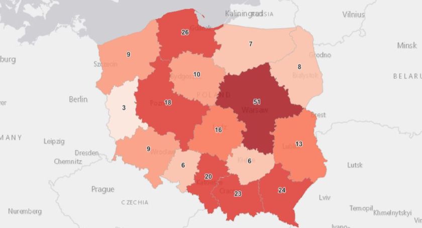 Powiat suski bez (korona) wirusa. W Polsce rośnie dobowa ilość zakażeń 