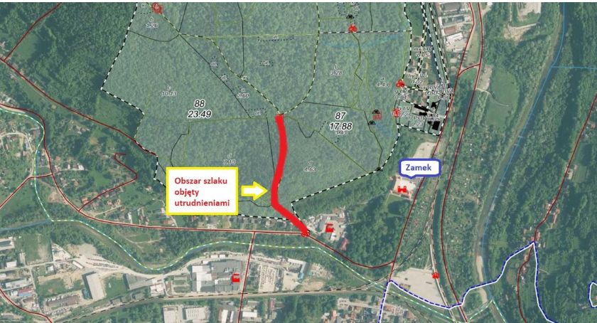 Utrudnienia na ścieżce przyrodniczej na Jasień 