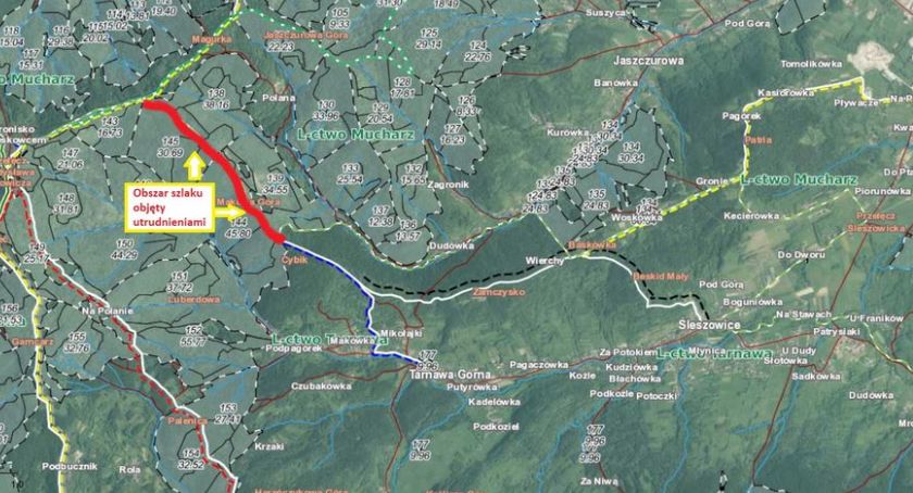 Długi odcinek niebieskiego szlaku wyłączono z użytku na miesiąc! W niektóre dni są wyjątki