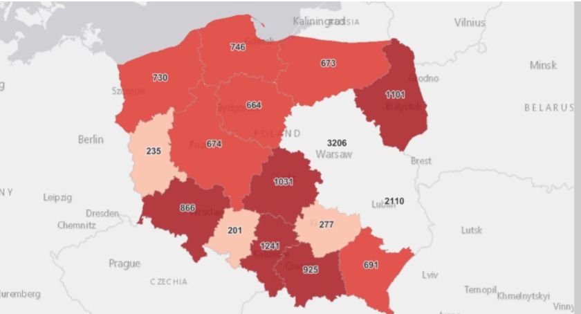 Gwałtowny wzrost ilości testów, zakażonych i zgonów