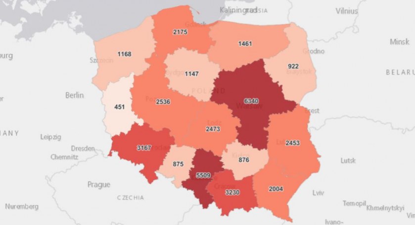 Ilość zakażeń wraca do poziomu sprzed weekendu 