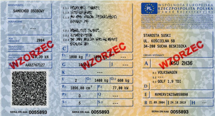 Tysiące złotych za wymianę dowodów rejestracyjnych zostaną w kieszeni suszan 