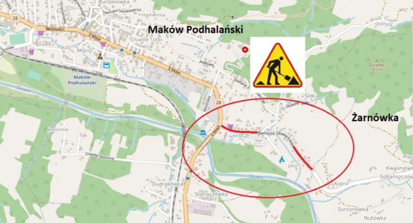 Maków Podhalański: Zamkną czasowo ul. Głowackiego 