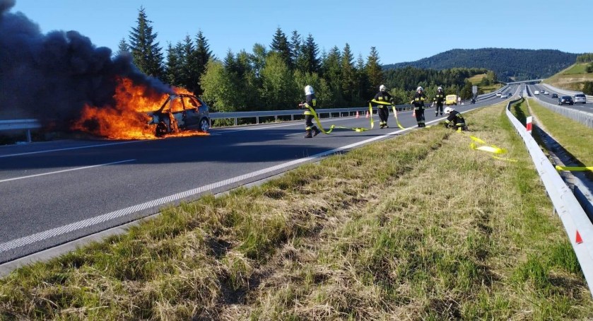 Naprawa: Pożar samochodu na zakopiance 