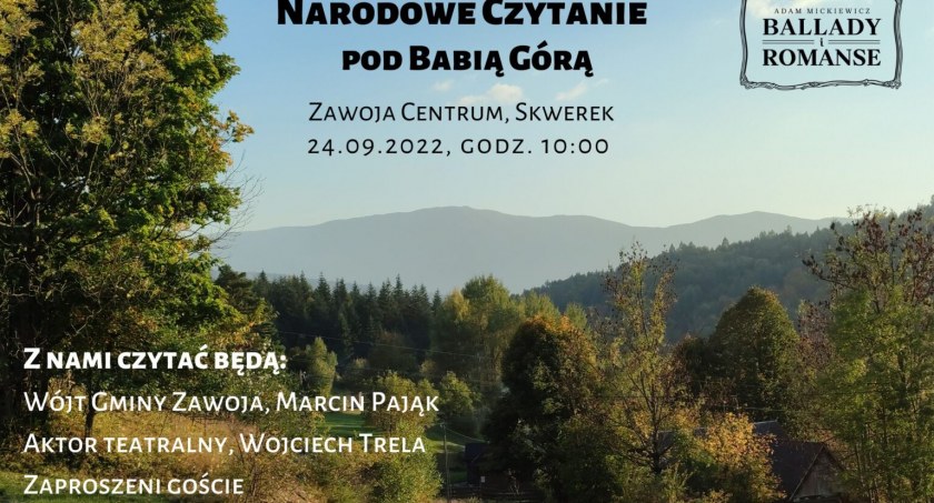 Narodowe czytanie w Zawoi z udziałem Wojciecha Treli 