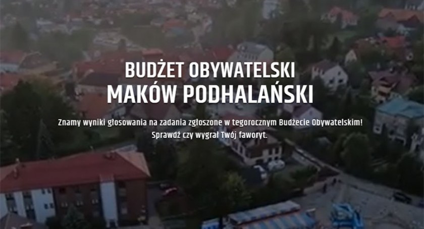 Maków Podhalański: Wyniki głosowania na budżet obywatelski