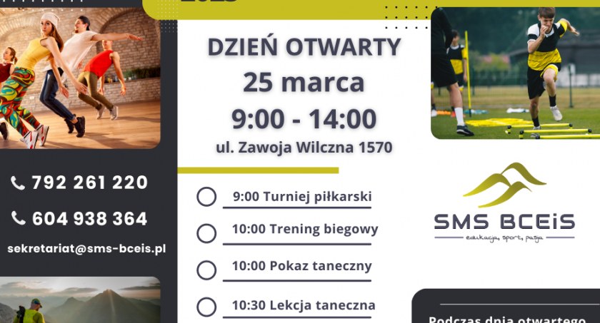 Już 25.03.2023 tj. w sobotę zapraszamy na DZIEŃ OTWARTY SMS BCEiS.