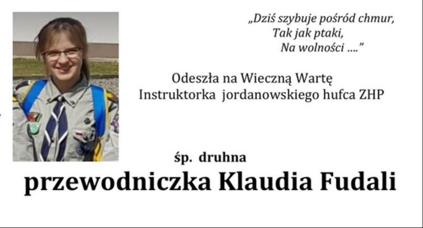 Jordanowski hufiec stracił lubianą druhnę. Odeszła Klaudia Fudali