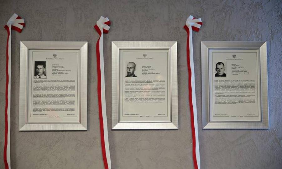 Uroczystość odsłonięcia Tablic Pamięci Poległych Policjantów małopolskiego garnizonu