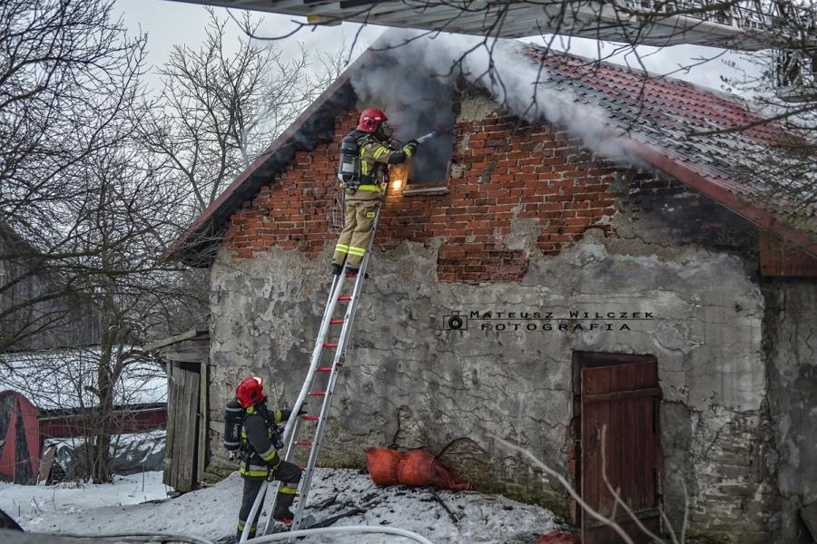 Pożar domu w Mucharzu