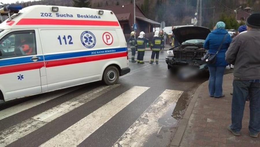 Wypadek w Zawoi, interwencja pogotowia