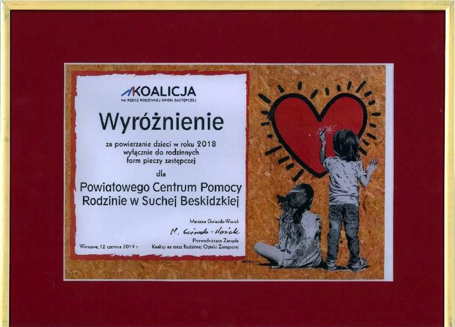 Wyróżnienie za pomoc rodzinom z Ziemi Suskiej